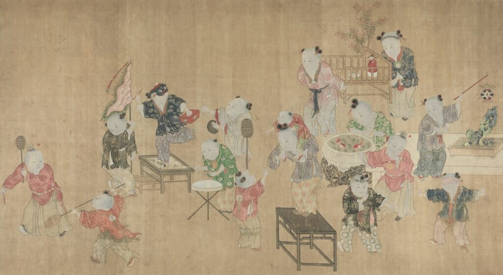 古代中国市井生活人物画，用于《宋朝人的“外卖”：《清明上河图》里的小二哥》文章配图