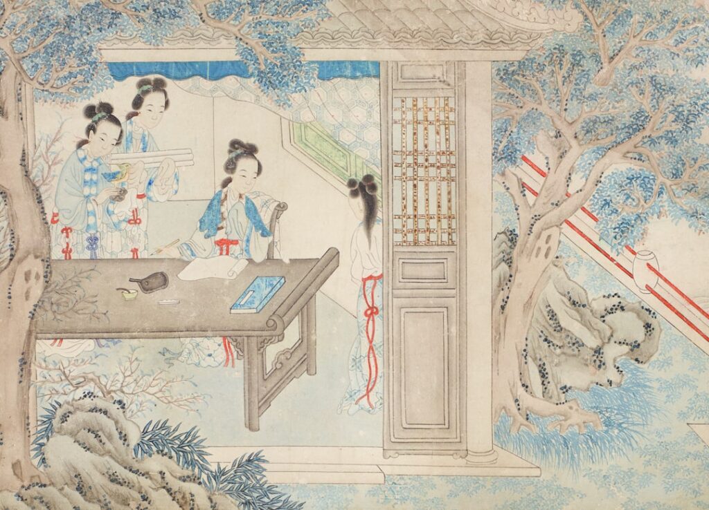 古代仕女题材卷轴画，用于营造宋代文人家庭轶事的历史氛围。藏品图：Birmingham Museums Trust / Unsplash